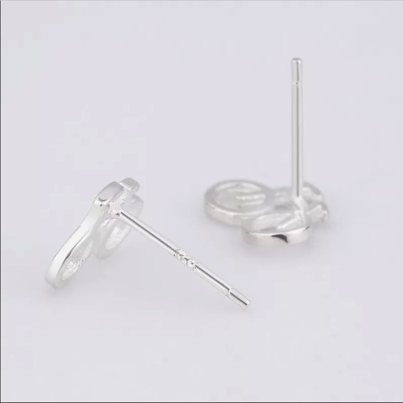 Sterling Silver 925 Bicycle Stud Earrings - Picture 2 of 4